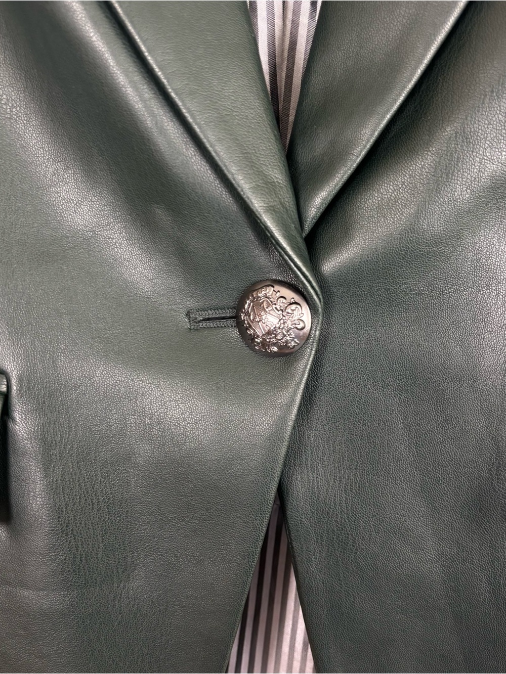 Veronica Beard Hollis Faux Vegan Leather Dickey Jacket Blazer Size 8 (Read) - Picture 4 of 9